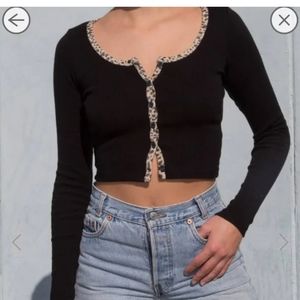 Brandy melville long sleeve cheetah top